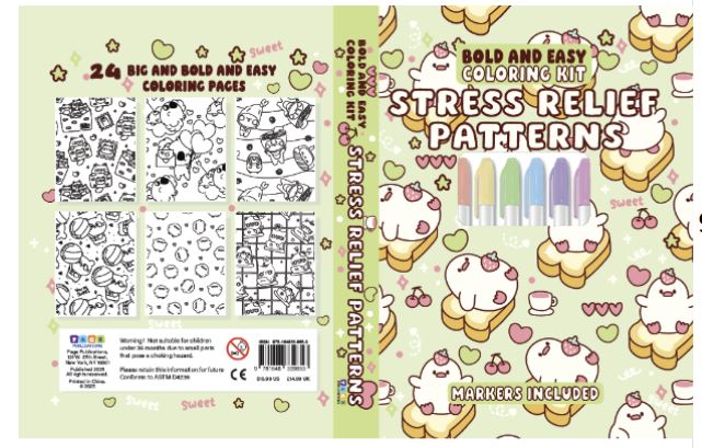 Stress Relief Patterns Bold and Easy Coloring Kit