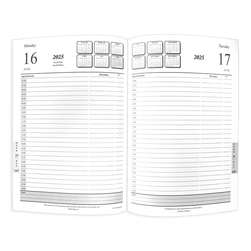 Black With Gold Corners A4 Executive 2025 Diary