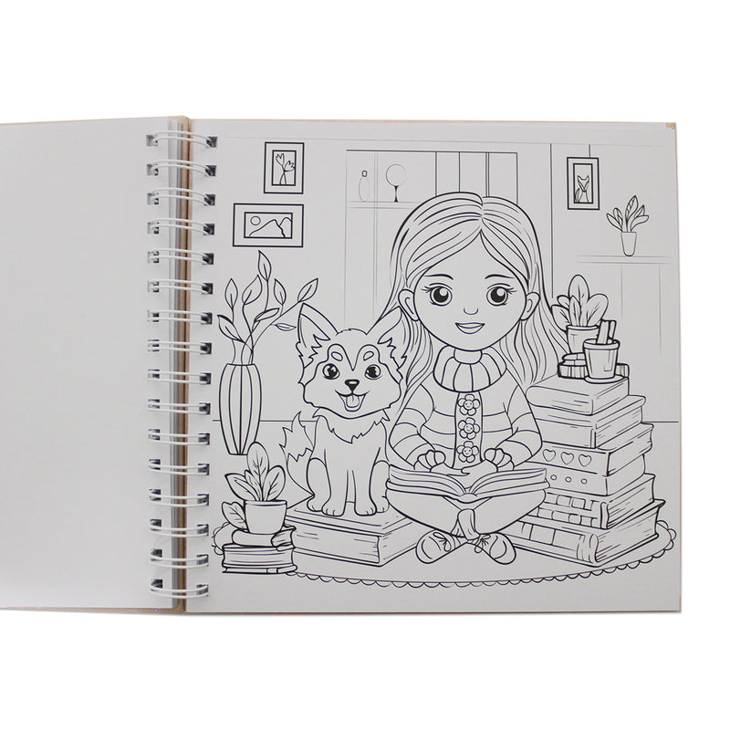 Cozy Girl: Bold and Easy Coloring Book