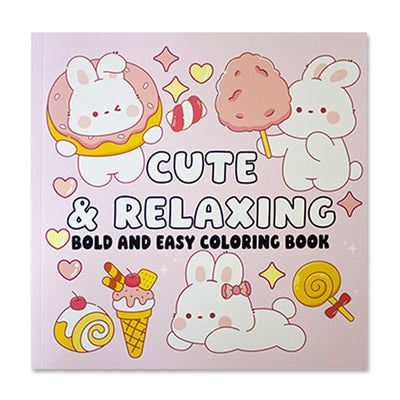 Cute & Relaxing  : Bold and Easy Coloring Book