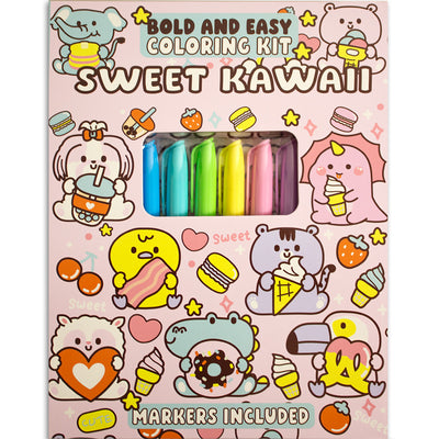 Sweet Kawaii Bold and Easy Coloring Kit