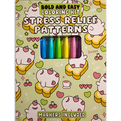 Stress Relief Patterns Bold and Easy Coloring Kit