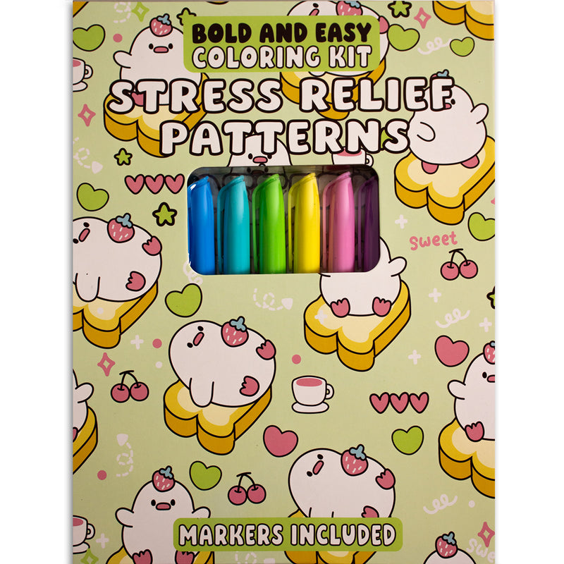 Stress Relief Patterns Bold and Easy Coloring Kit