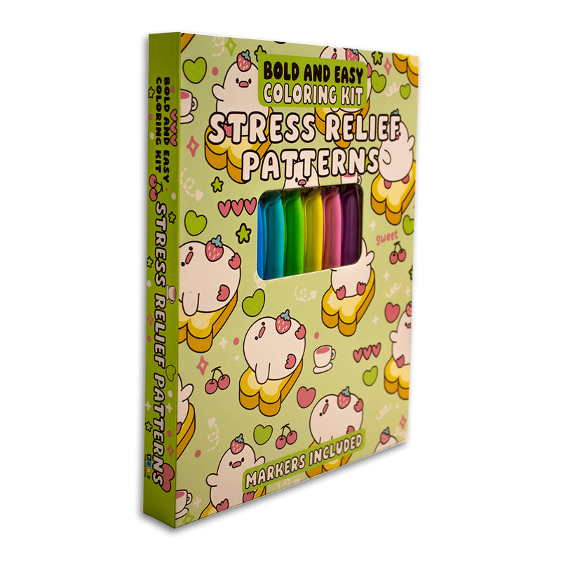 Stress Relief Patterns Bold and Easy Coloring Kit