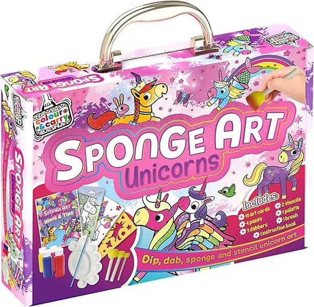 Craft and Carry Sponge Art Unicorns Activity Kit