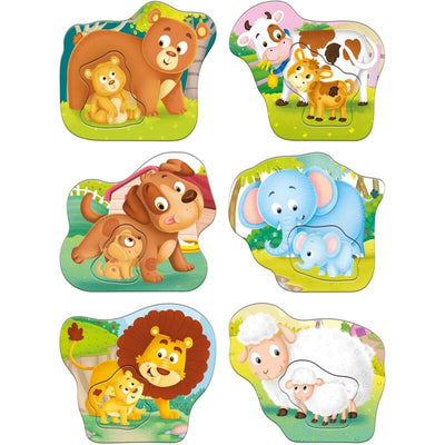 Animals And Babies 2 Piece Shaped Puzzles 18 Months + Box Set - Readers Warehouse