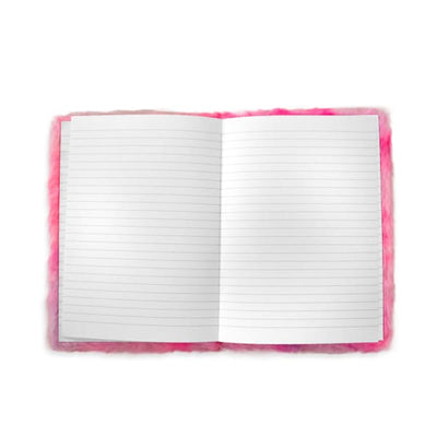 Fluffy Unicorn Gold Horn Notebook