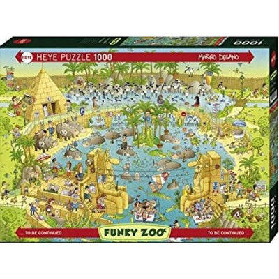 Marino Degano Funky Zoo Nile Habitat - 1000 Piece Puzzle - Readers Warehouse