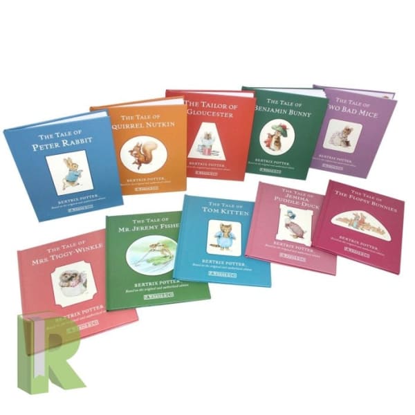 Peter Rabbit Library Collection books individually layed out