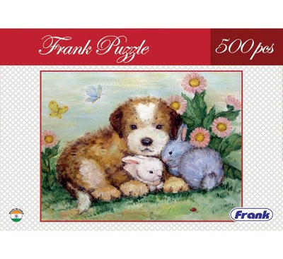 Puppy And Rabbits - 500 Piece Puzzle - Readers Warehouse