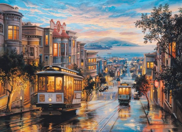 San Francisco Cable Car Heaven 1000 Piece Puzzle Box Set - Readers Warehouse