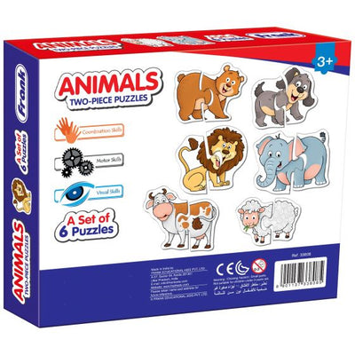 Animals Two Piece 6In1 Puzzle Box - Readers Warehouse