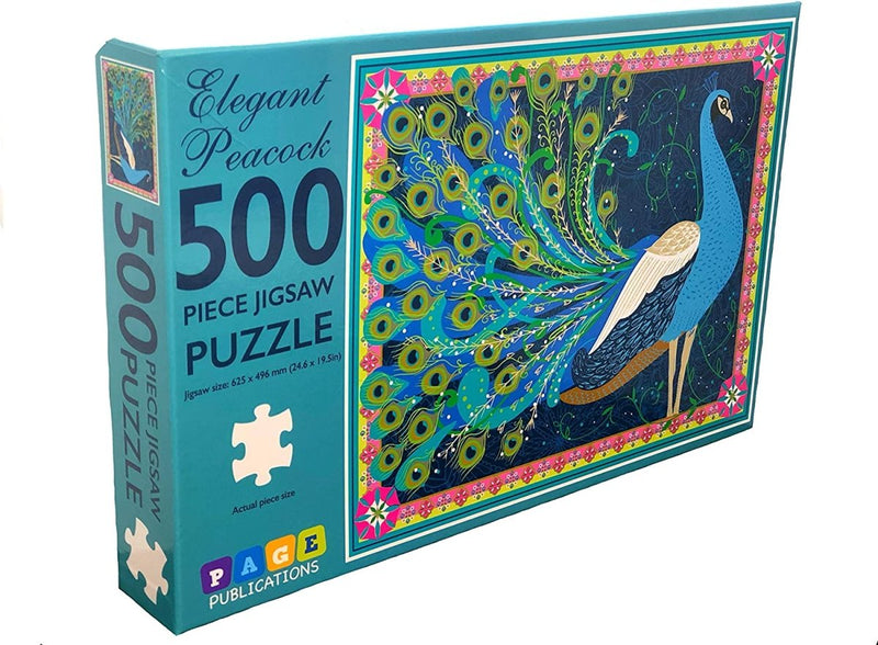 Elegant Peacock - 500 Piece Jigsaw Puzzle - Readers Warehouse